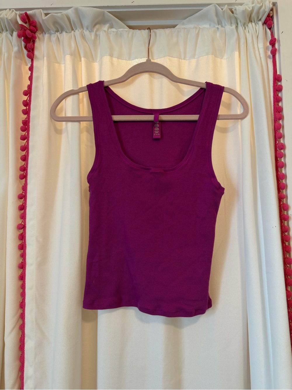 SKIMS Ribbed Tank Top — Deep Plum